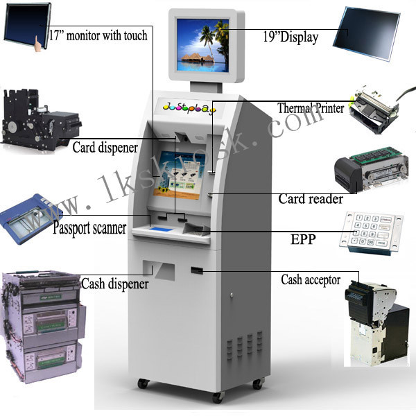 Simp Easy Design Kiosk Atm Machine Anti Vandal 15 Inch Touch Monitor