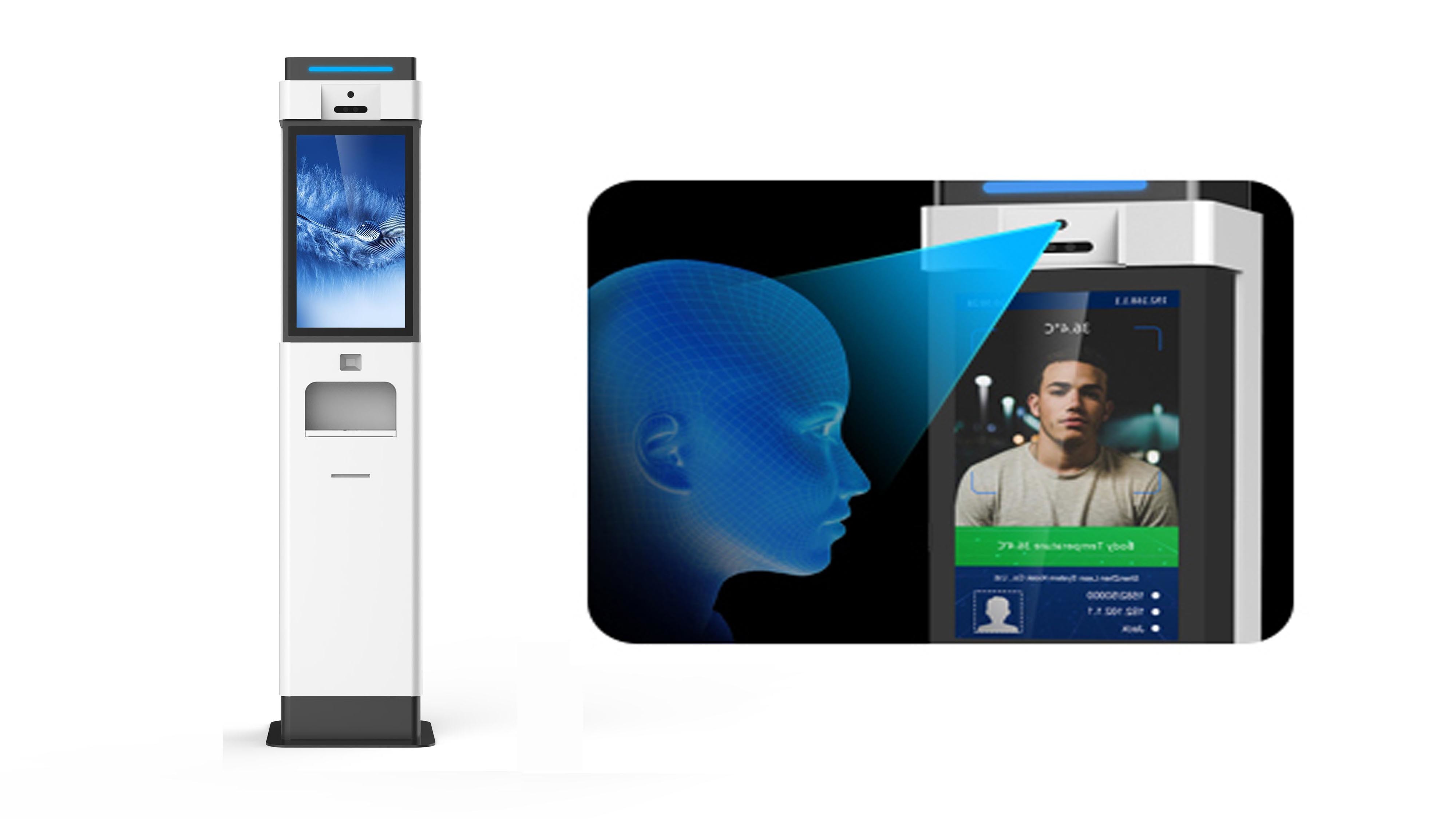 Face Recognition Body Temperature Measurement Kiosk With 10L Hand Sanitizer