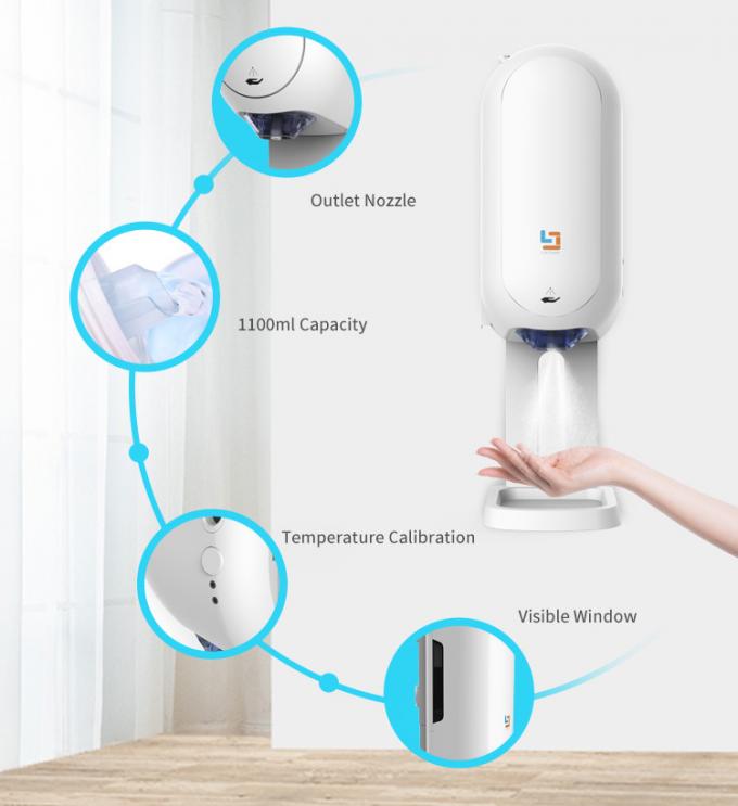 1100ml Refillable Auto Hand Sanitizer Dispenser With Temperature Checking