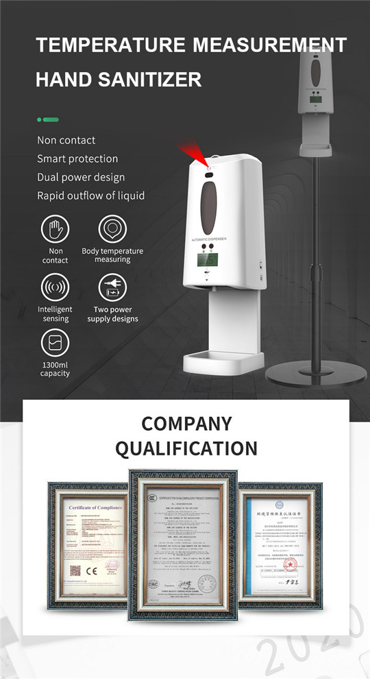 Temperature Measuring Automatic Soap Hand Sanitizer Dispenser