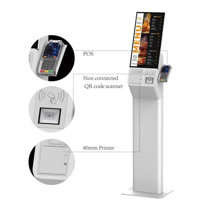 Fast Food Ordering Kiosk 21.5 Inch Screen Scan QR Code and Credit Card ...