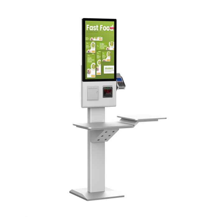 21.5 Inch White Self Order Kiosk with Printer and QR Scanner for ...