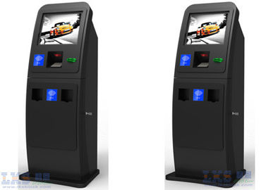 Black ATM Kiosk With Touch Screen Computer Pinpad Cash Acceptor Receipt Printer