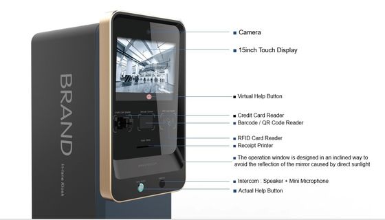 Cash Acceptor Credit Card Reader Payment Kiosk For Parking