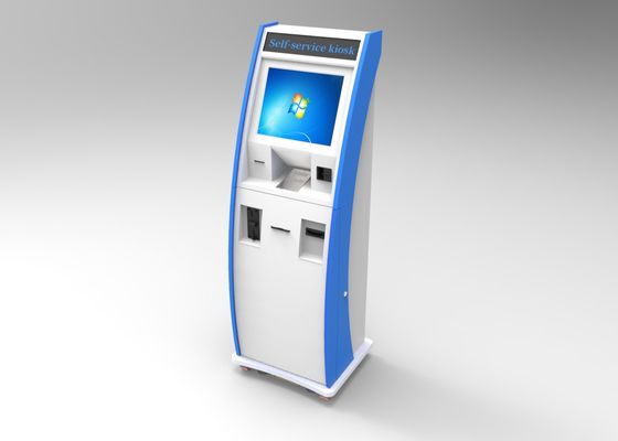 RFID Card Free Standing Kiosk , Auto Scanner A4 Laser Printer