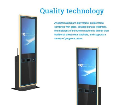 42 Inch IR Touch Screen Ticket Vending Machine Back LED Light Advertising Panel