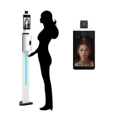 High Stability Face Recognition Thermal Scanner Kiosk with Hand Disinfection