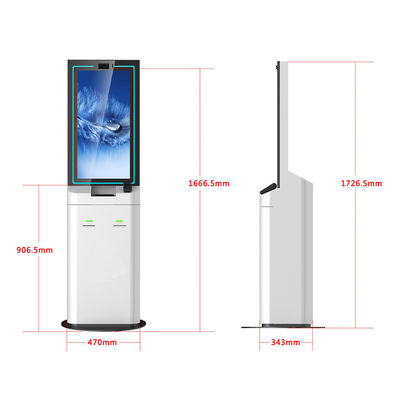 32 Inch Passport Scanner Card Dispenser ID Recognition VPOS Payment Kiosk For Hotel Check In