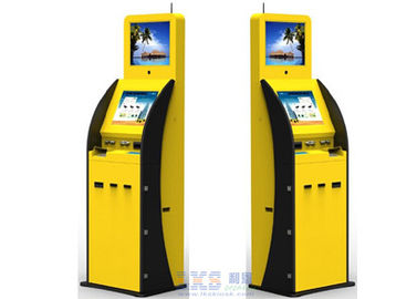 Dual Touch Screen Information Kiosk Ticket Vending With Vertical Ad Display
