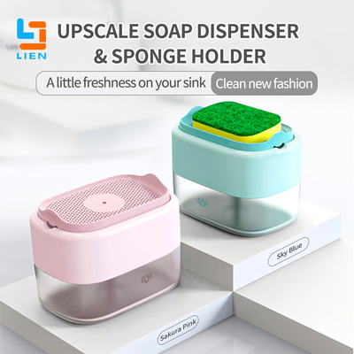 Manuel Press Type Dish Soap Dispenser With Sponge Foam Type Anti Slip Bottom