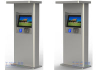 Semi Outdoor Card Payment Touch Screen Free Standing Stainless Steel Kiosk Self Service