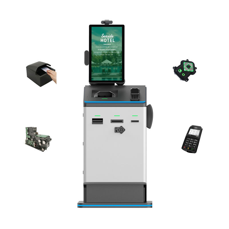 21.5 Inch Hotel Lobby Self Service Check In Kiosk With Passport Scanner ...
