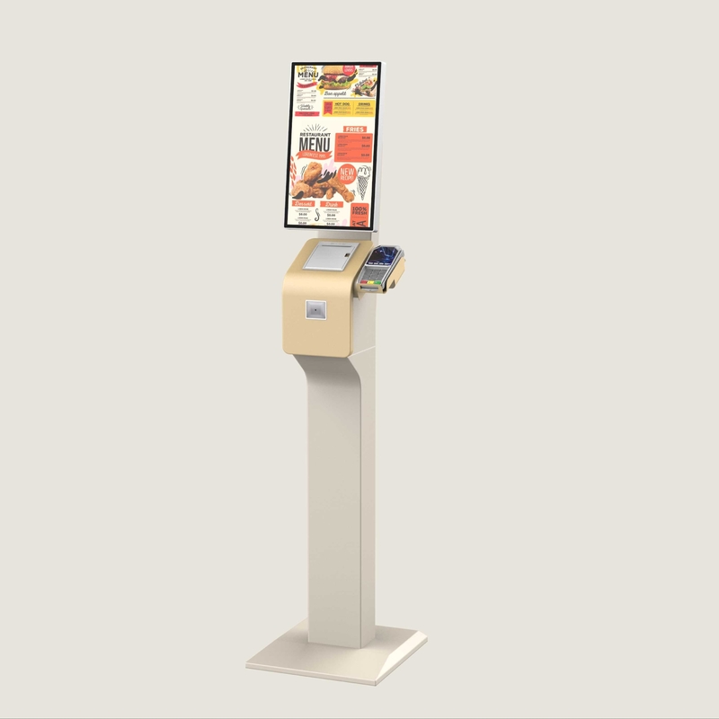 Payment Restaurant Self Service Ordering Kiosk Sensitive QR Code Scanner Terminal Printer