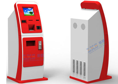 White Red Bill Payment Kiosk , UPS Card Vending Dispenser Ticketing Exchange Volchers Device