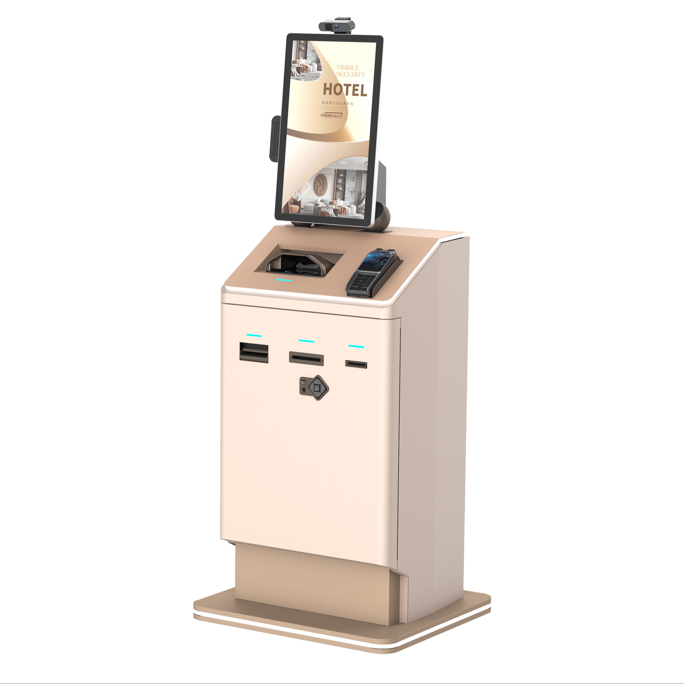 Hotel Self Check In Kiosk With Passport Scanner / Card Encoder Cash Payment