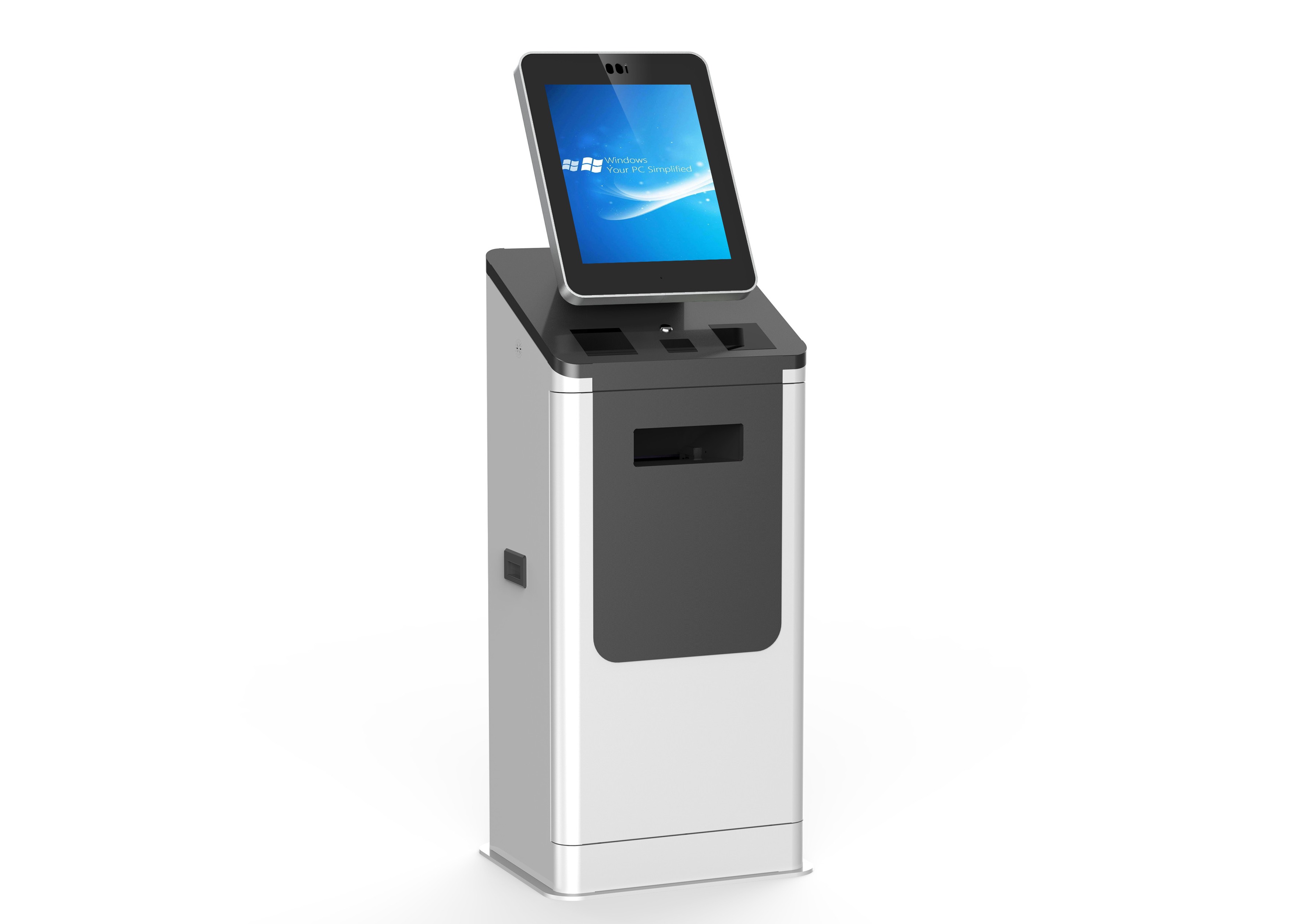 Hotel Self Service Kiosk With QR Code Scanner RFID Card Reader NFC