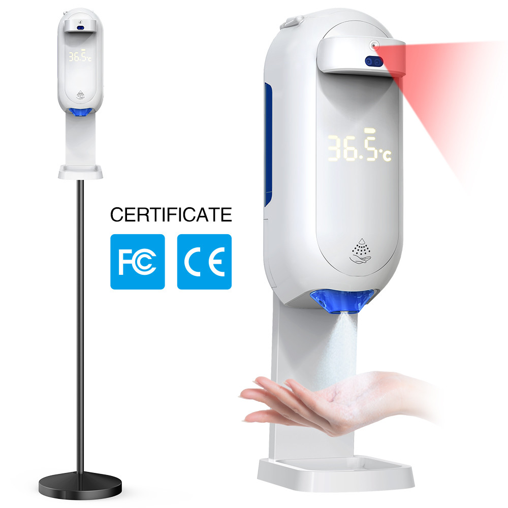 1100ml Refillable Auto Hand Sanitizer Dispenser With Temperature Checking