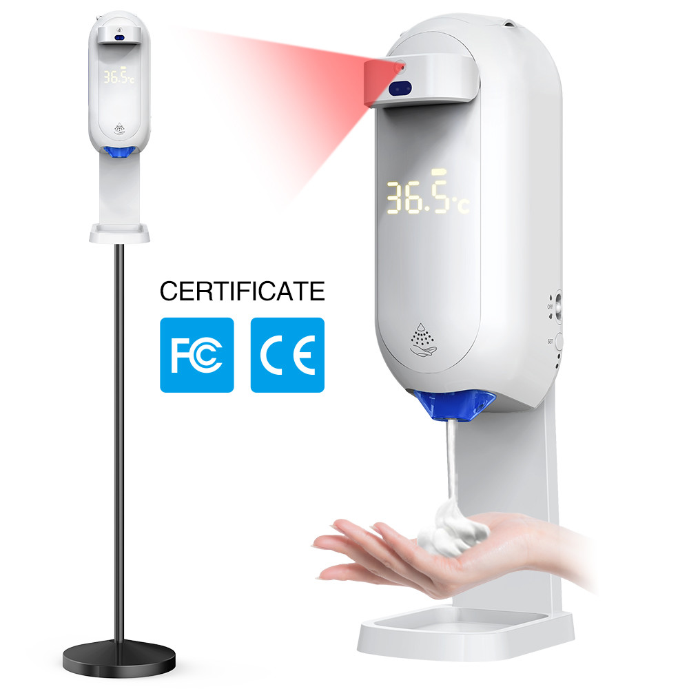 1100ml Refillable Auto Hand Sanitizer Dispenser With Temperature Checking