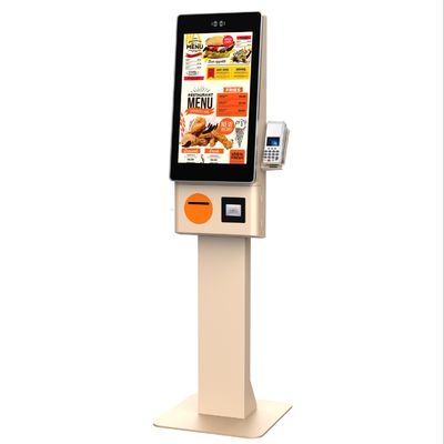 Fast Food & Restaurant Self Ordering Kiosk 23.8 Inch Touch Display 80mm Thermal Printer QR Scanner