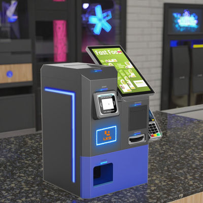 LKS Desktop Multi Currency Banknotes Coins Cash Payment Kiosk For Retail Convenience Store Cafe Restaurant
