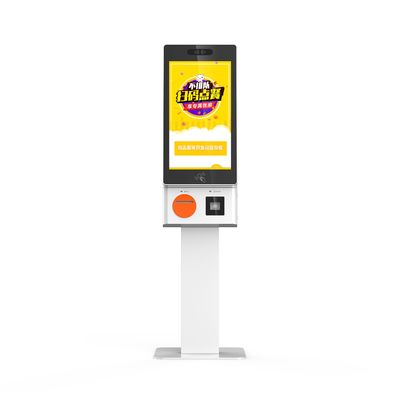 21.5 23.8 27 Inch Self Ordering Kiosk With QR Scanner 80mm Thermal ...