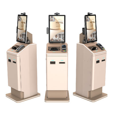 Self Service Kiosk For Hotels With Printer QR Code Scanner Cash Recycler