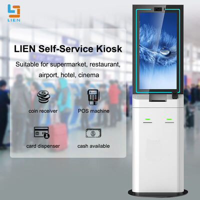 Elegant And Smart Design Hotel Self Check In Kiosk with Optional Wheels ...